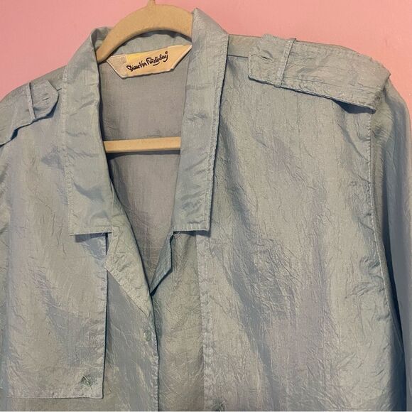 Diane Von Furstenberg L Light Blue Button-Up Shirt - Picture 2 of 7